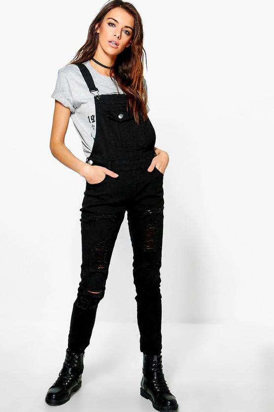 Sandy Multi Ripped Denim Dungaree